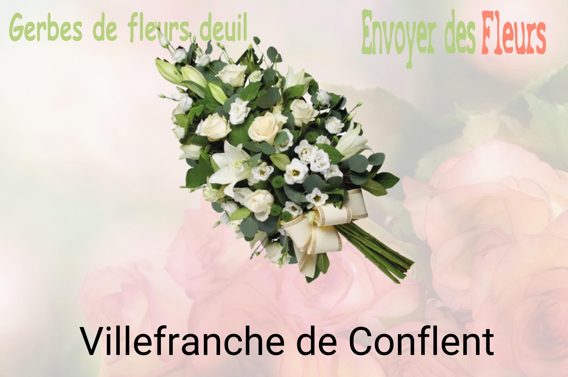 Gerbe de fleurs de deuil livrée à Villefranche-de-Conflent